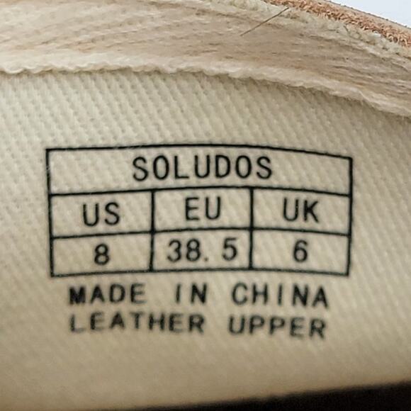 Soludos Pale Peach Leather Espadrilles Slip-Ons Shoes - Size 8 - Picture 10 of 10